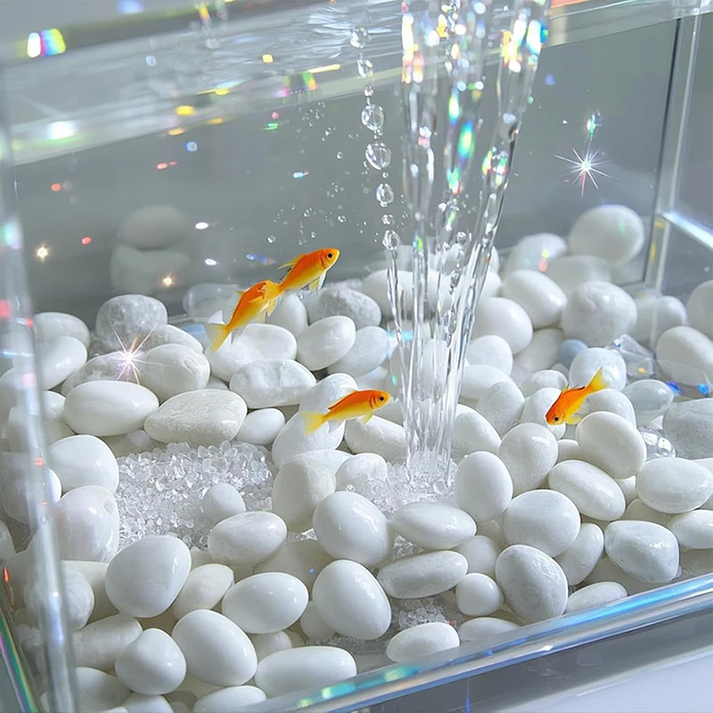 أحجار نهرية بيضاء طبيعية مصقول - مراجعة Aquarium Sand White وسعره